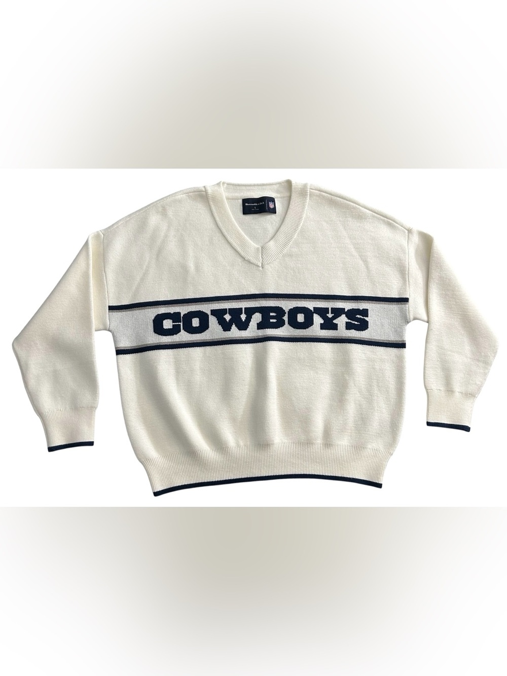 Abercrombie & Fitch Dallas Cowboys LuxeLoft V-Neck Sweater Womenâs Size Large